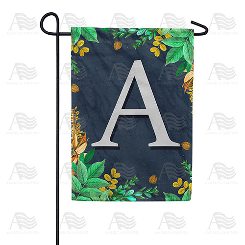America Forever Fern On Slate Monogram Garden Flag