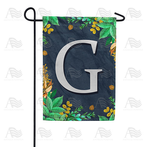 America Forever Fern On Slate Monogram Garden Flag