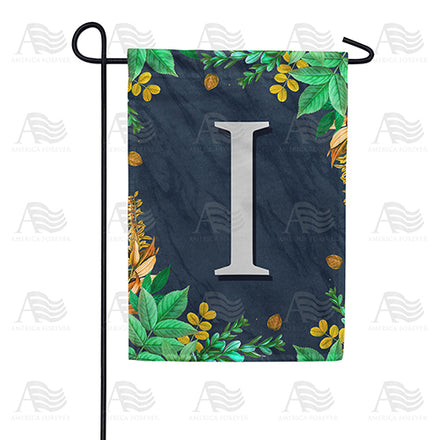 America Forever Fern On Slate Monogram Garden Flag