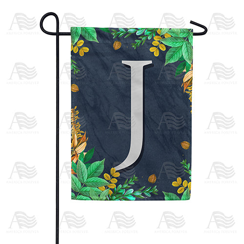 America Forever Fern On Slate Monogram Garden Flag