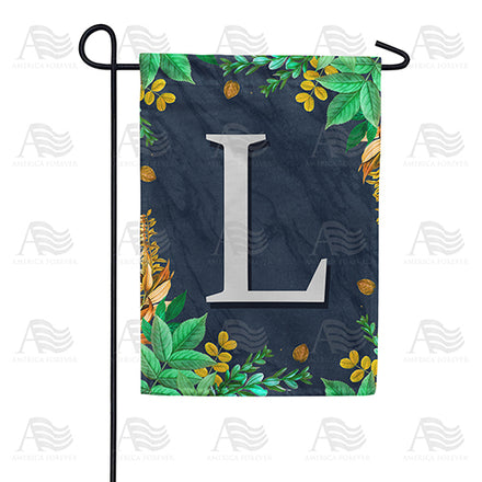 America Forever Fern On Slate Monogram Garden Flag