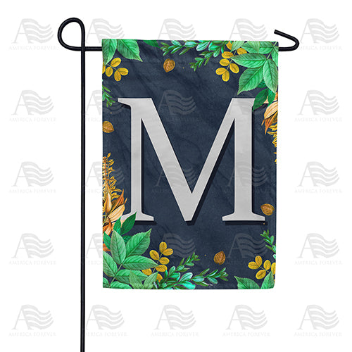 America Forever Fern On Slate Monogram Garden Flag