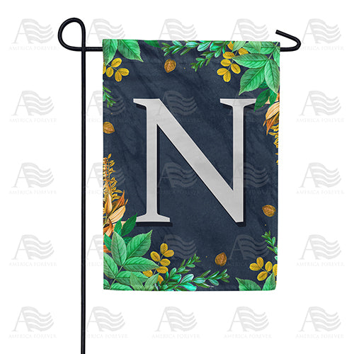 America Forever Fern On Slate Monogram Garden Flag