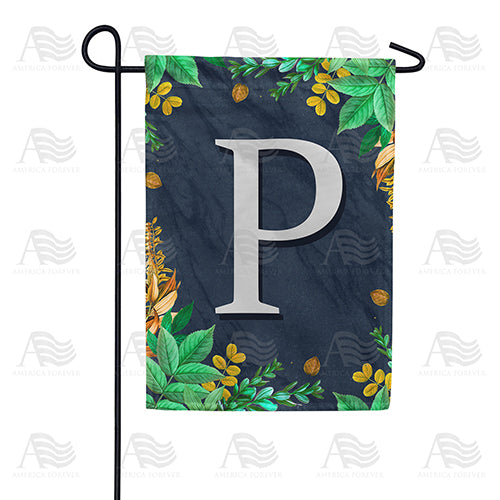 America Forever Fern On Slate Monogram Garden Flag