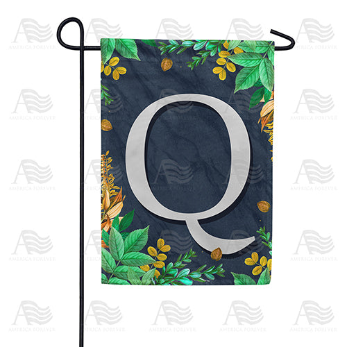 America Forever Fern On Slate Monogram Garden Flag