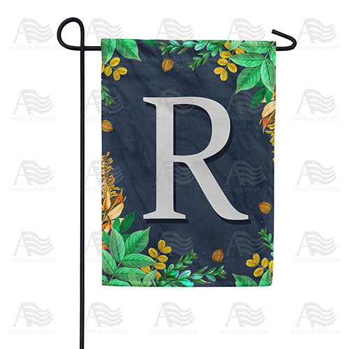 America Forever Fern On Slate Monogram Garden Flag