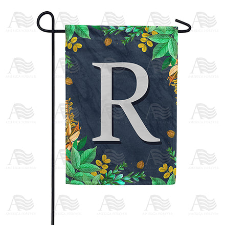 America Forever Fern On Slate Monogram Garden Flag
