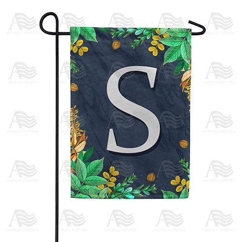 America Forever Fern On Slate Monogram Garden Flag