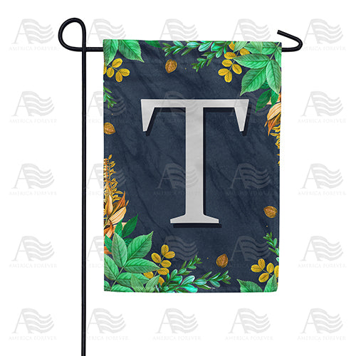 America Forever Fern On Slate Monogram Garden Flag
