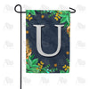 America Forever Fern On Slate Monogram Garden Flag