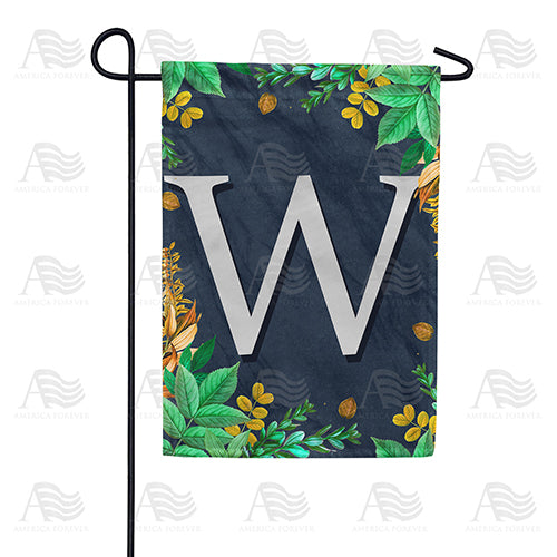 America Forever Fern On Slate Monogram Garden Flag