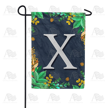 America Forever Fern On Slate Monogram Garden Flag