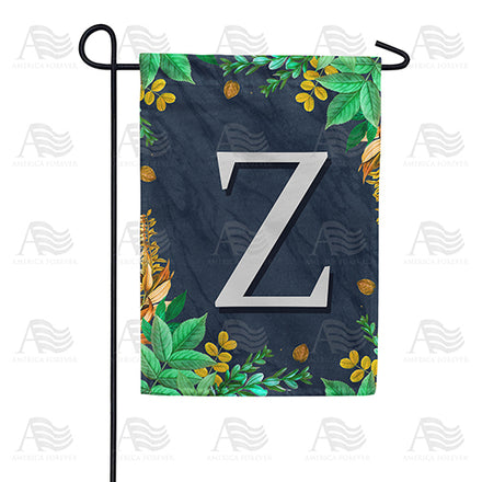 America Forever Fern On Slate Monogram Garden Flag