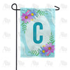 Cosmos On Blue Wood Monogram Garden Flag