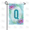 Cosmos On Blue Wood Monogram Garden Flag