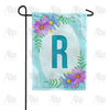 Cosmos On Blue Wood Monogram Garden Flag