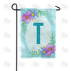 Cosmos On Blue Wood Monogram Garden Flag