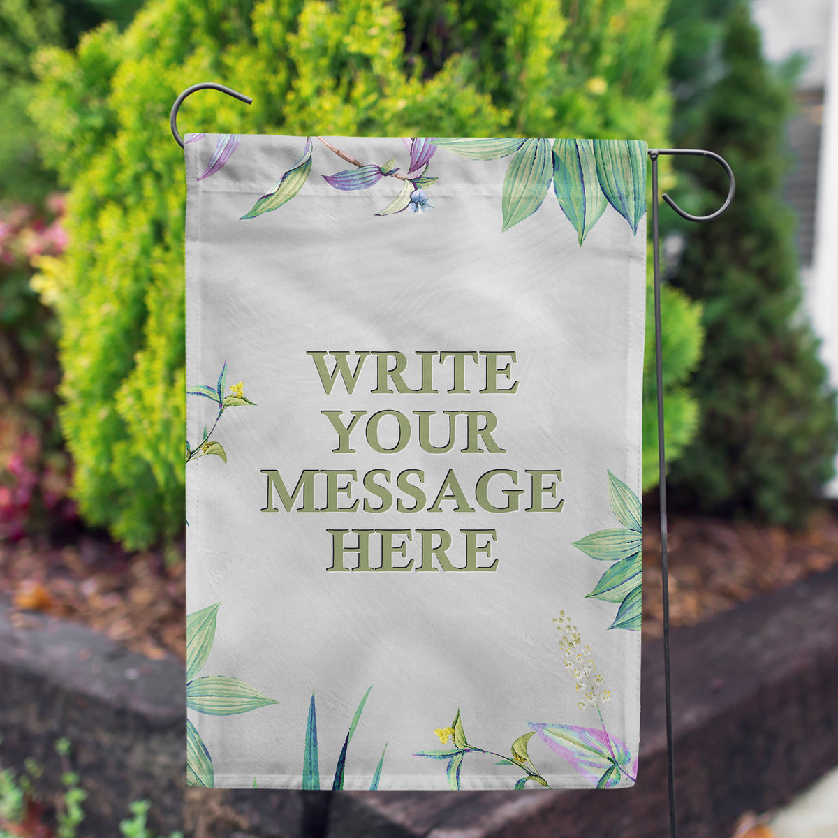 America Forever Personalized Simply Leaves Message Garden Flag