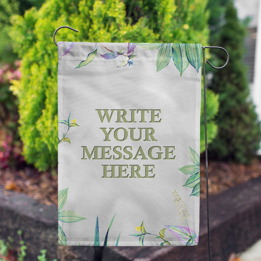 America Forever Personalized Simply Leaves Message Garden Flag