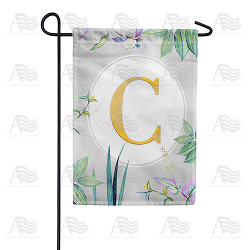 America Forever Simply Golden Monogram Garden Flag