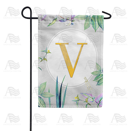 America Forever Simply Golden Monogram Garden Flag