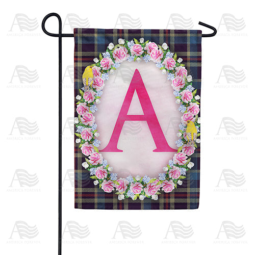 America Forever Burst Of Pink Monogram Garden Flag