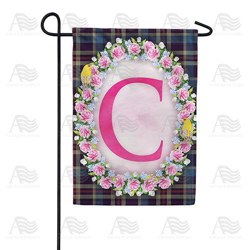 America Forever Burst Of Pink Monogram Garden Flag