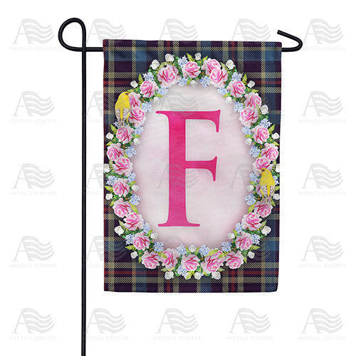 America Forever Burst Of Pink Monogram Garden Flag