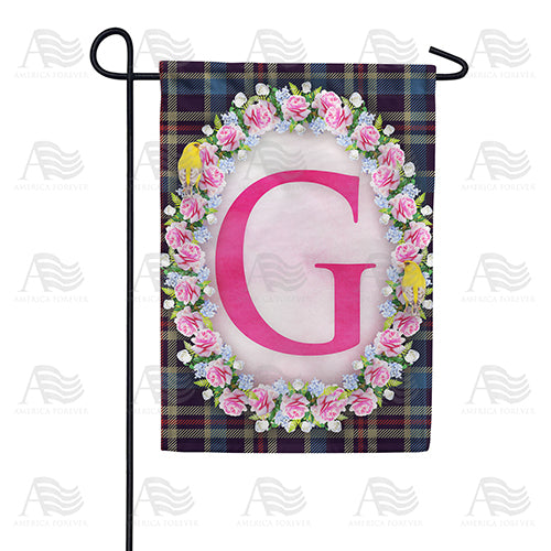 America Forever Burst Of Pink Monogram Garden Flag