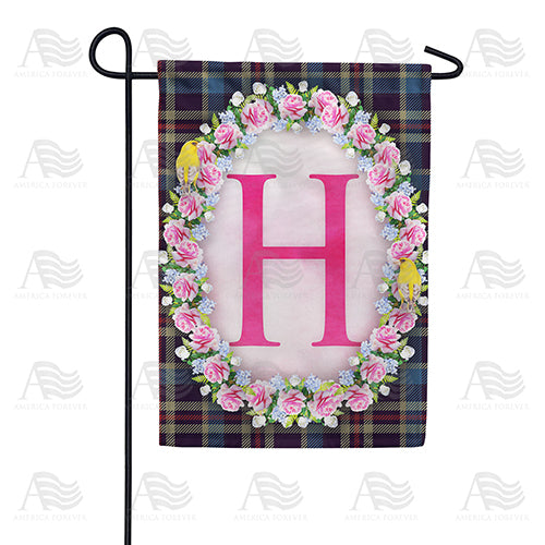 America Forever Burst Of Pink Monogram Garden Flag