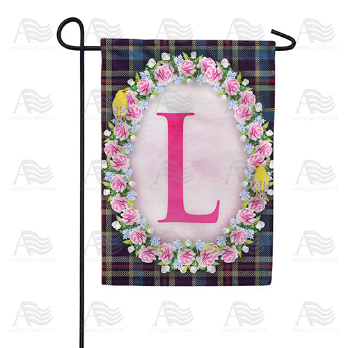 America Forever Burst Of Pink Monogram Garden Flag
