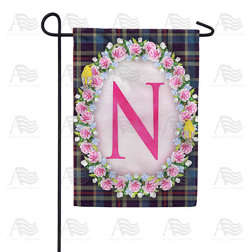 America Forever Burst Of Pink Monogram Garden Flag