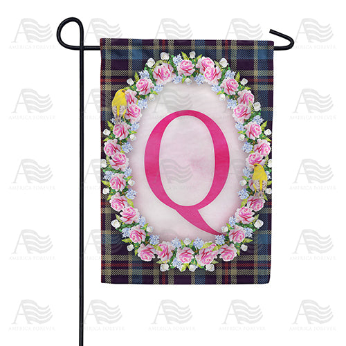 America Forever Burst Of Pink Monogram Garden Flag