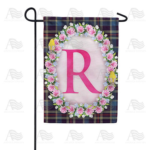 America Forever Burst Of Pink Monogram Garden Flag