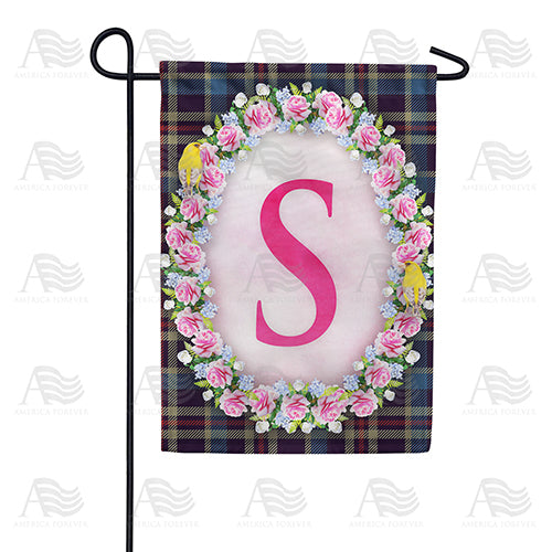 America Forever Burst Of Pink Monogram Garden Flag