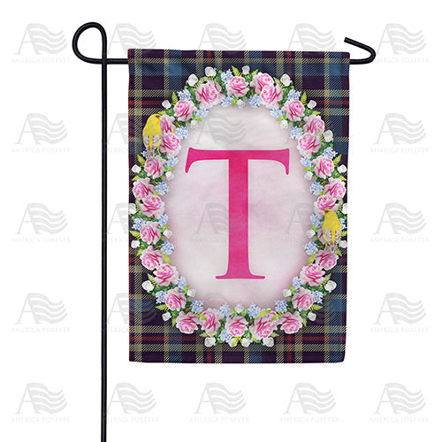 America Forever Burst Of Pink Monogram Garden Flag