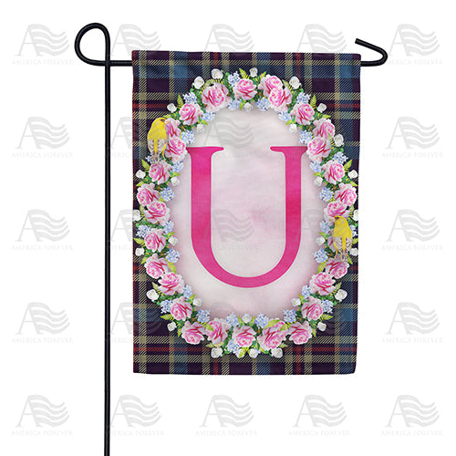 America Forever Burst Of Pink Monogram Garden Flag