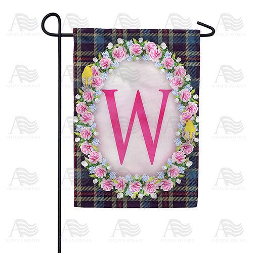 America Forever Burst Of Pink Monogram Garden Flag