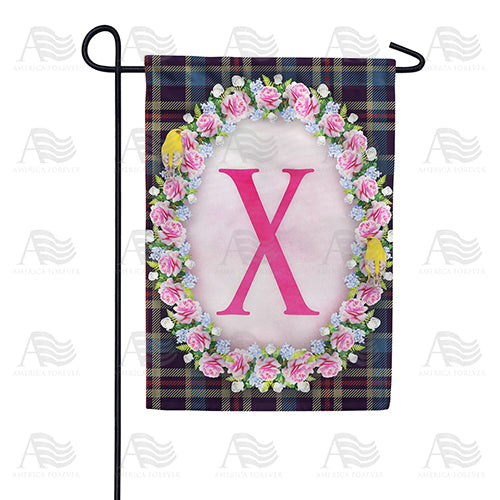 America Forever Burst Of Pink Monogram Garden Flag