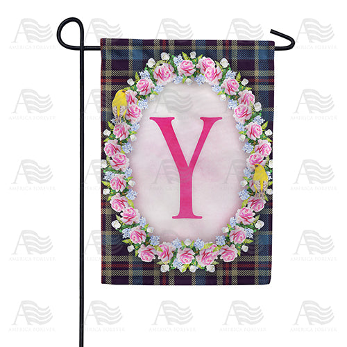 America Forever Burst Of Pink Monogram Garden Flag