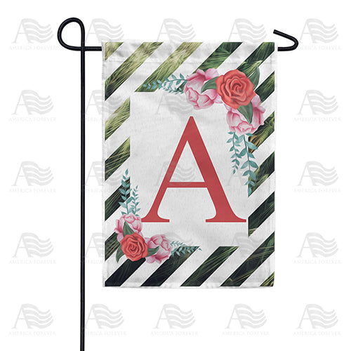 America Forever White Lattice Monogram Garden Flag