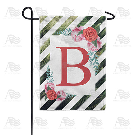 America Forever White Lattice Monogram Garden Flag