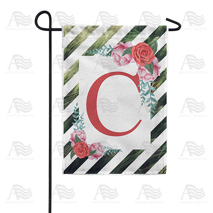 America Forever White Lattice Monogram Garden Flag