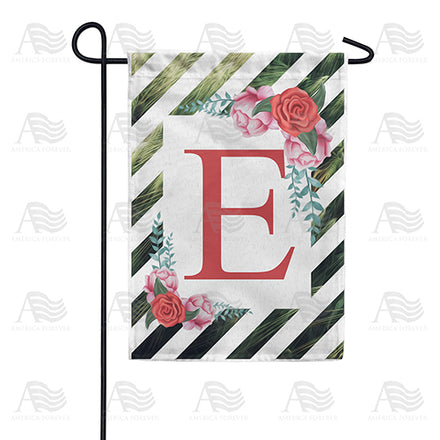 America Forever White Lattice Monogram Garden Flag
