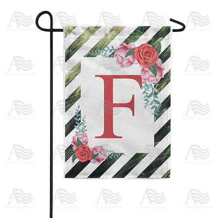 America Forever White Lattice Monogram Garden Flag