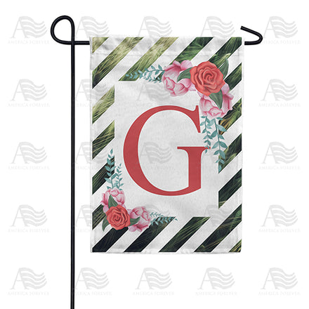 America Forever White Lattice Monogram Garden Flag