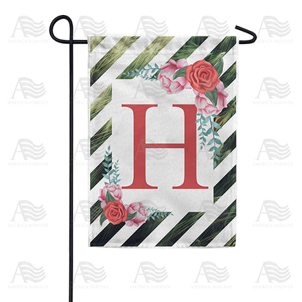 America Forever White Lattice Monogram Garden Flag
