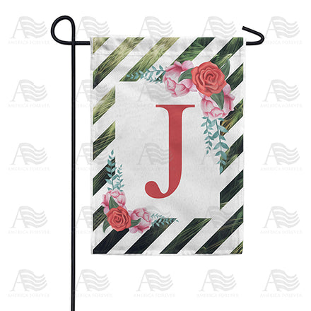 America Forever White Lattice Monogram Garden Flag