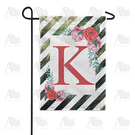 America Forever White Lattice Monogram Garden Flag
