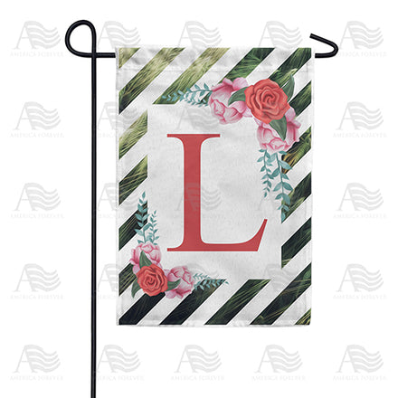 America Forever White Lattice Monogram Garden Flag